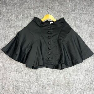 Maeve Anthropologie high-waisted structured full mini skirt black Button size 8